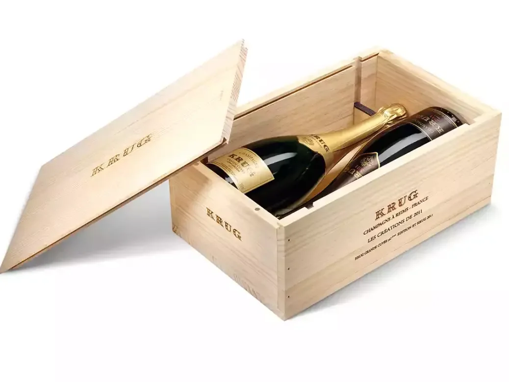 A bottle and case of Krug 2011