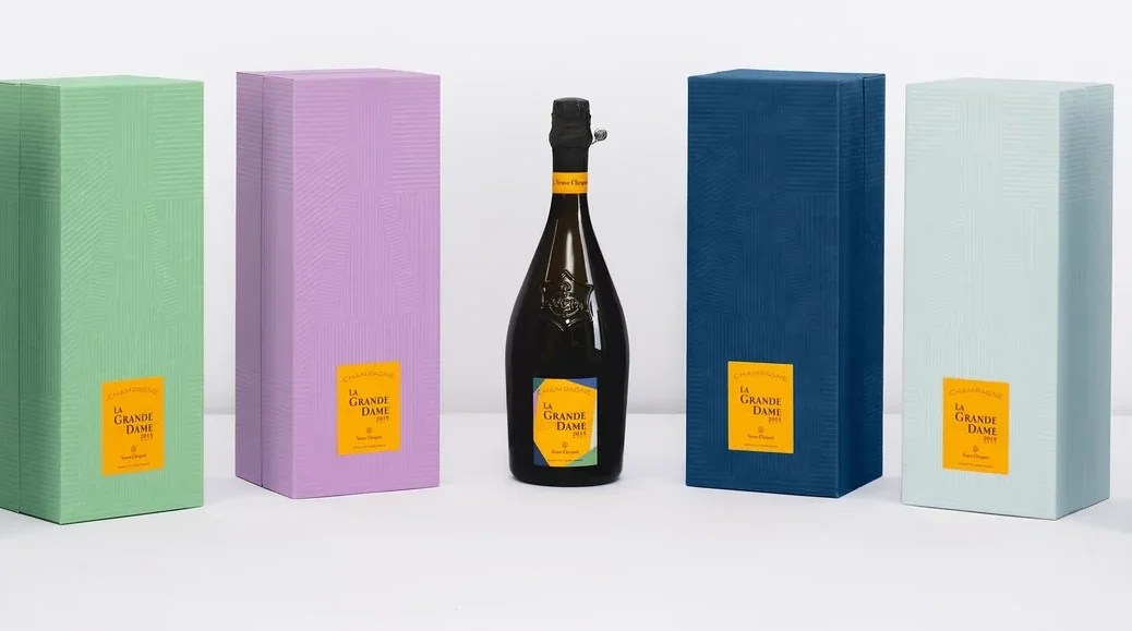 Veuve Clicquot La Grande Dame bottle and boxes